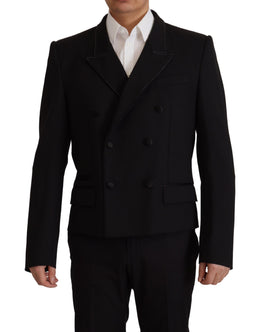 Dolce & Gabbana Schwarzer doppelreihiger Mantel Blazer Jacke