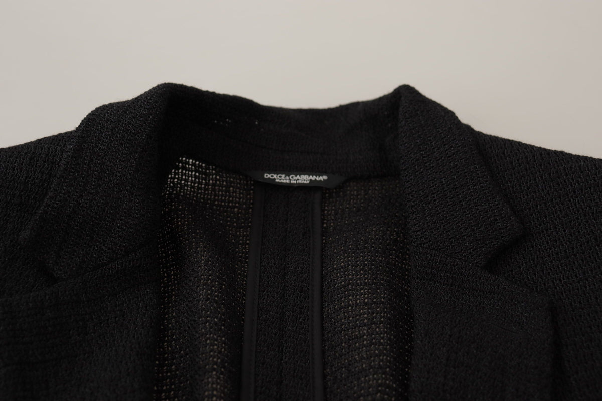 Dolce & Gabbana Schwarzer einreihiger Mantel Männer Blazer