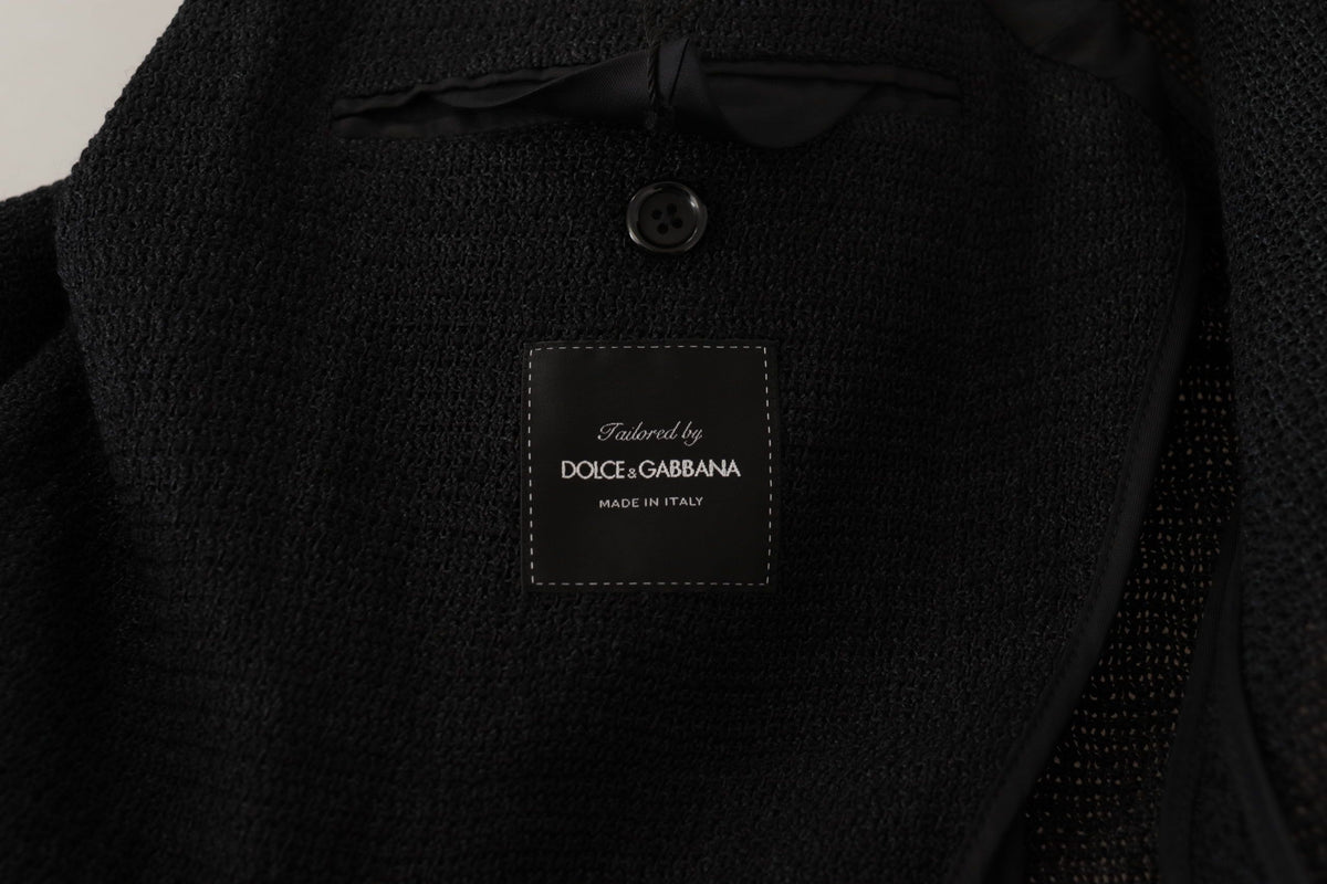 Dolce & Gabbana Schwarzer einreihiger Mantel Männer Blazer