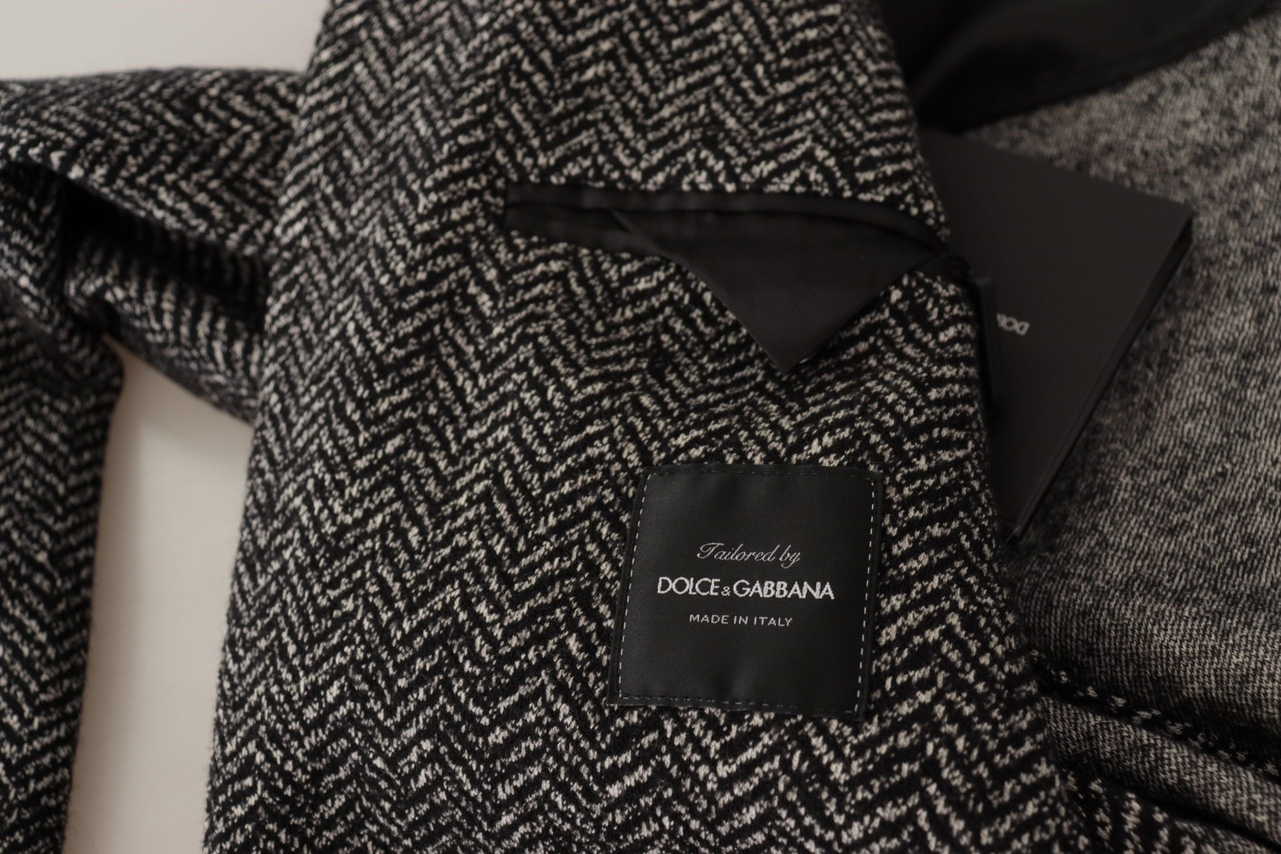 Dolce & Gabbana Grauer einreihiger Fantasy-Blazer aus Baumwolle