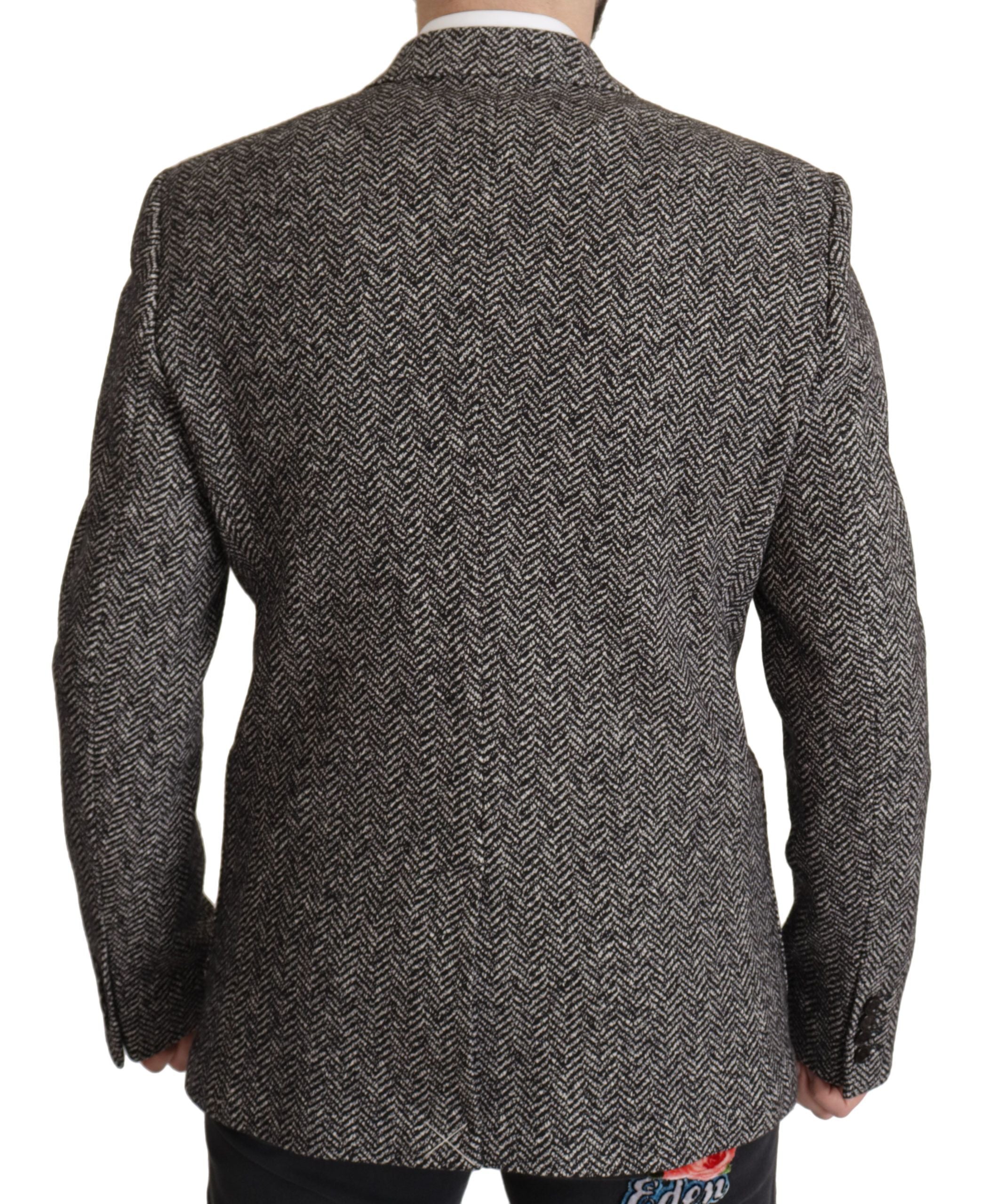 Dolce & Gabbana Grauer einreihiger Fantasy-Blazer aus Baumwolle