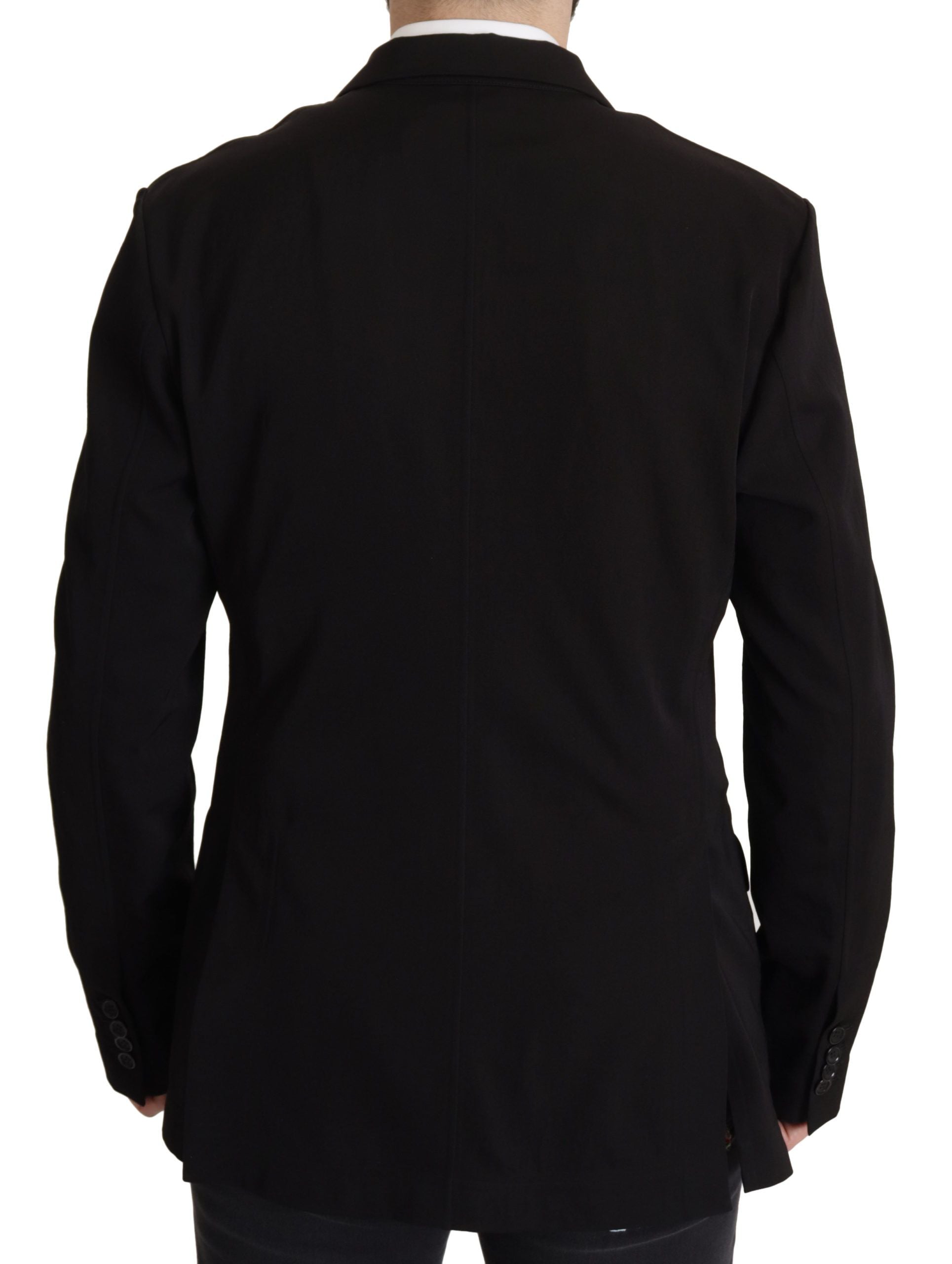 Dolce & Gabbana Schwarzer einreihiger Wollmantel Blazer