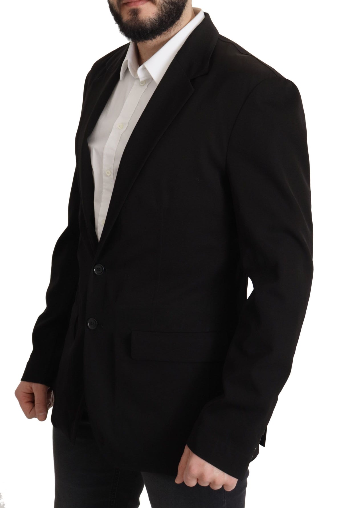 Dolce & Gabbana Schwarzer einreihiger Wollmantel Blazer