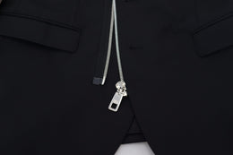 Dolce & Gabbana Schwarze Jacke mit langen Ärmeln und durchgehendem Reißverschluss aus Wolle