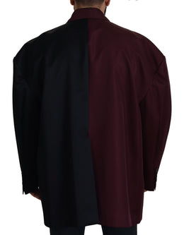 Dolce & Gabbana Zweireihige Jacke aus Polyester in Bordeaux