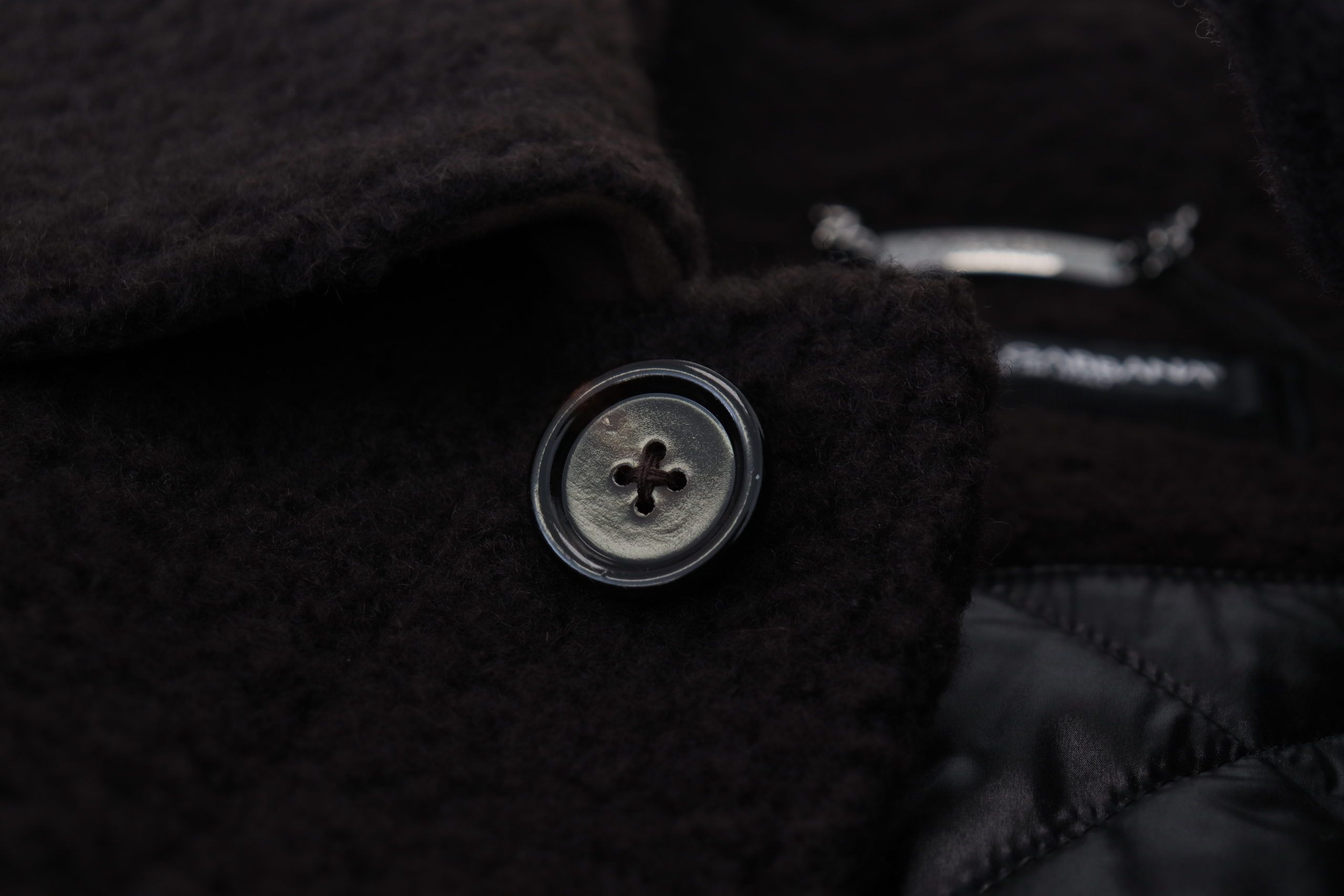Dolce & Gabbana Schwarzer Alpaka Button Down Trenchcoat Jacke