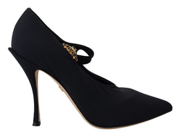 Dolce & Gabbana Schwarze Socken Stretch Crystal Pumps Schuhe