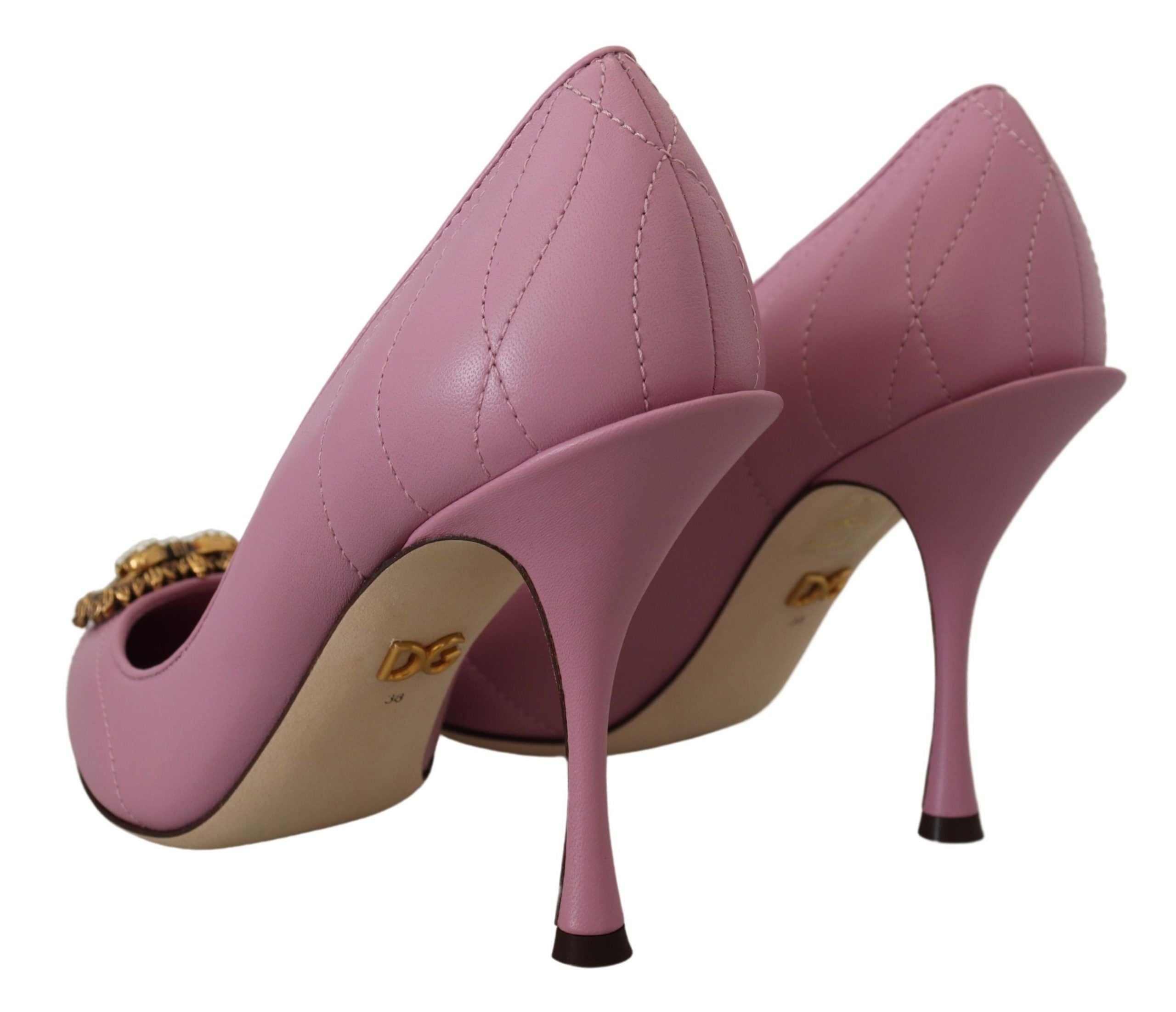 Dolce & Gabbana Rosa Leder Herz DEVOTION Heels Pumps Schuhe