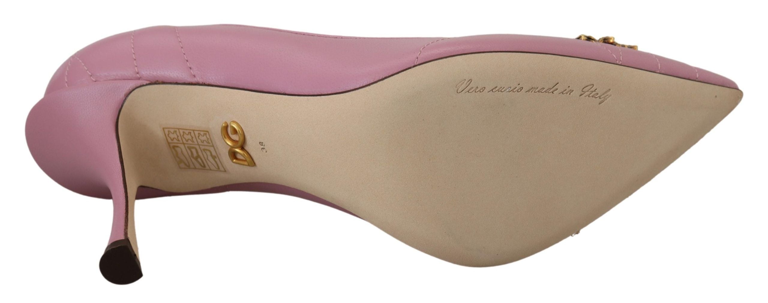 Dolce & Gabbana Rosa Leder Herz DEVOTION Heels Pumps Schuhe