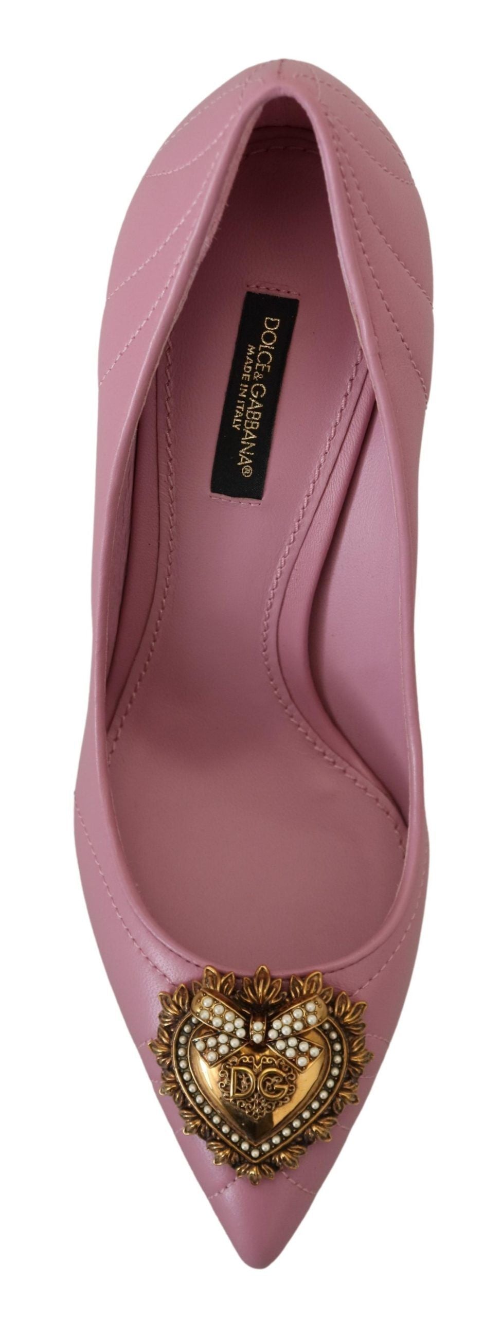 Dolce & Gabbana Rosa Leder Herz DEVOTION Heels Pumps Schuhe