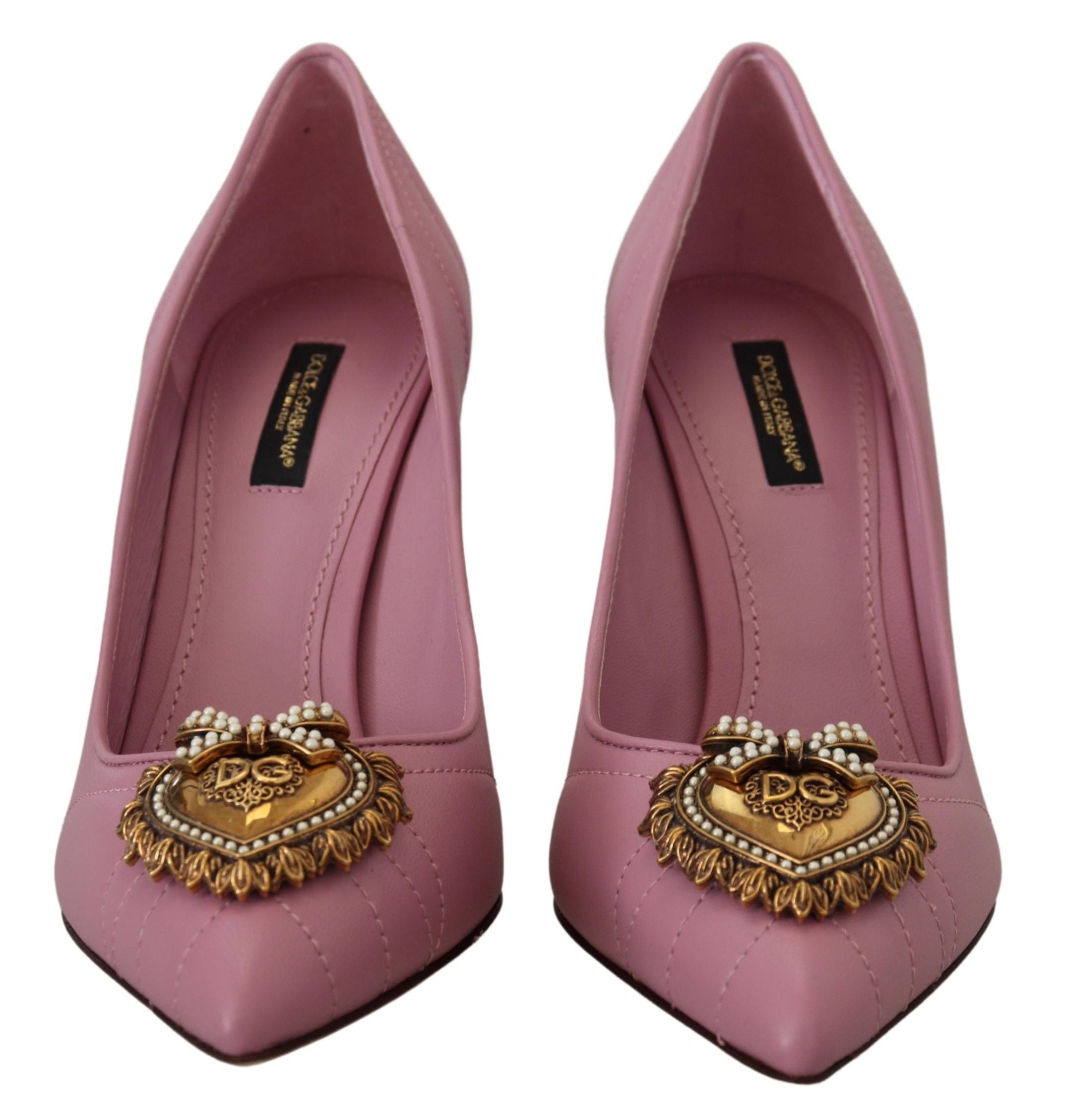 Dolce & Gabbana Rosa Leder Herz DEVOTION Heels Pumps Schuhe