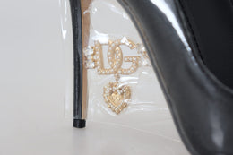 Dolce & Gabbana Schwarze Lederabsätze Pumps Kunststoffummantelte Schuhe