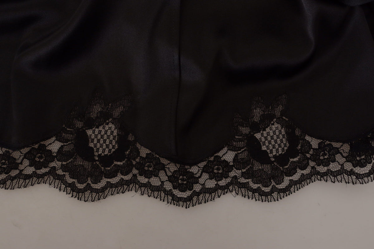Dolce & Gabbana Schwarzes Leopard A-Linie Knielanges Kleid