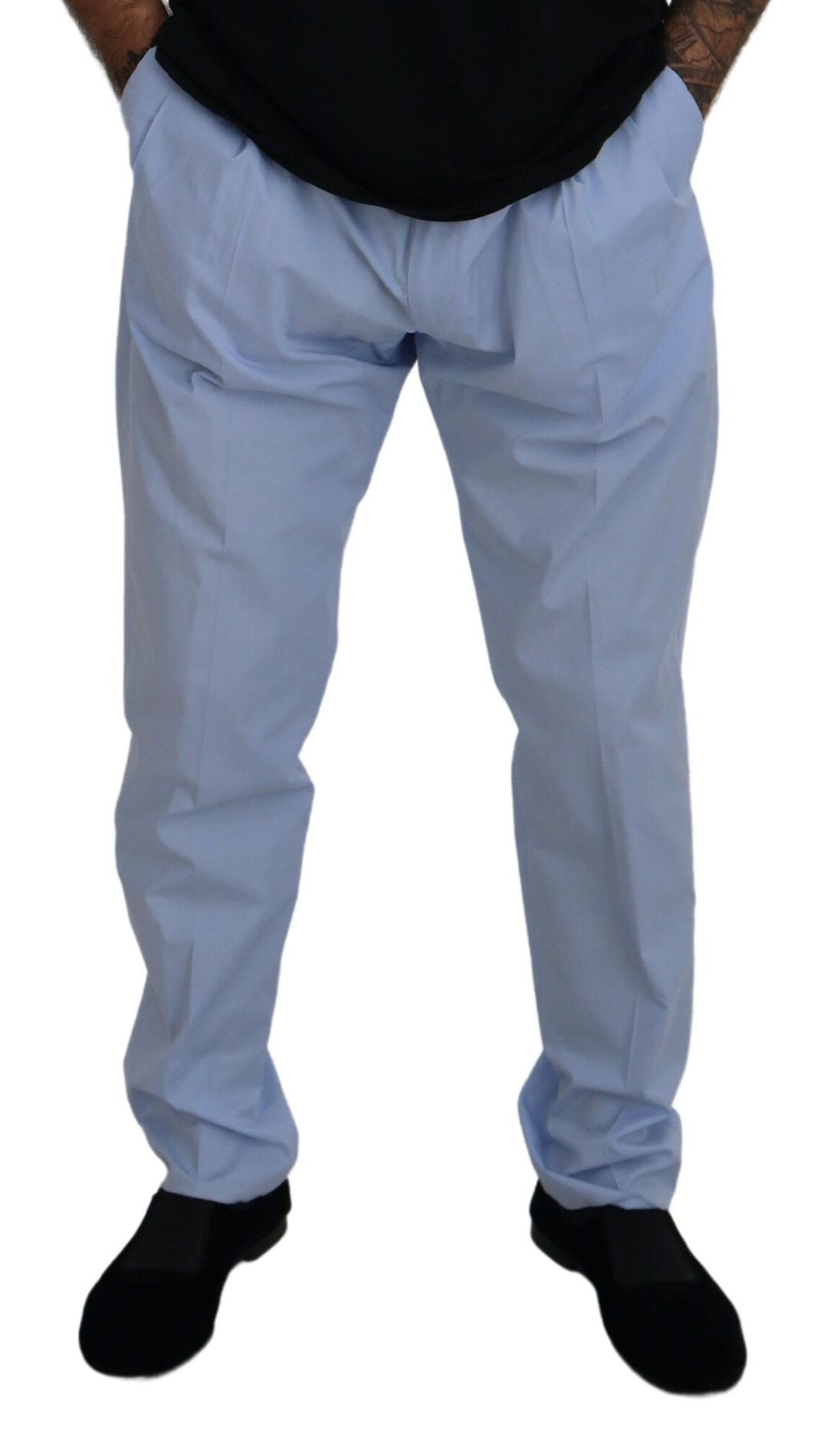 Dolce & Gabbana Blaue Baumwoll-Stretch-Hose Chinos Hosen