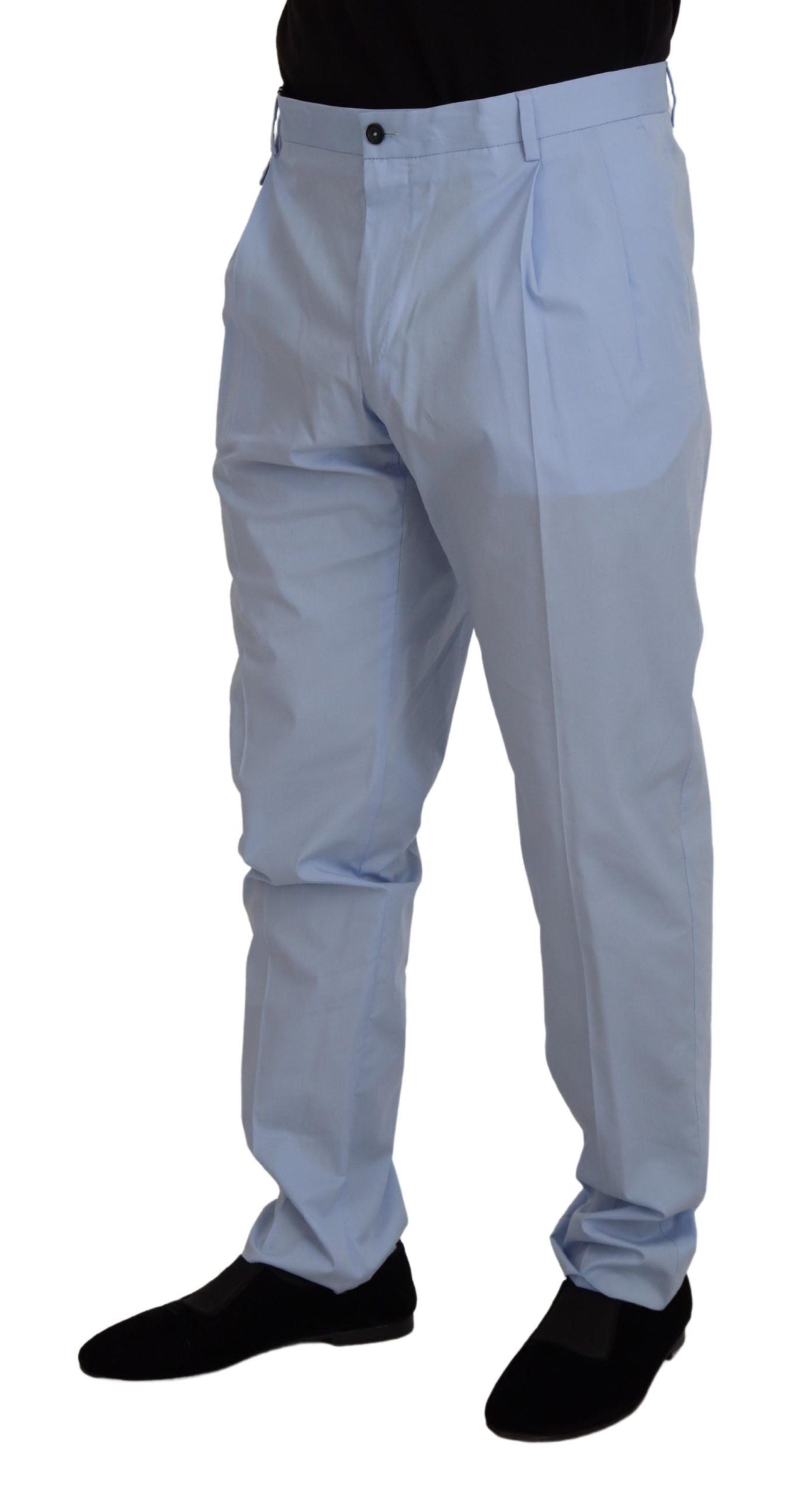 Dolce & Gabbana Blaue Baumwoll-Stretch-Hose Chinos Hosen