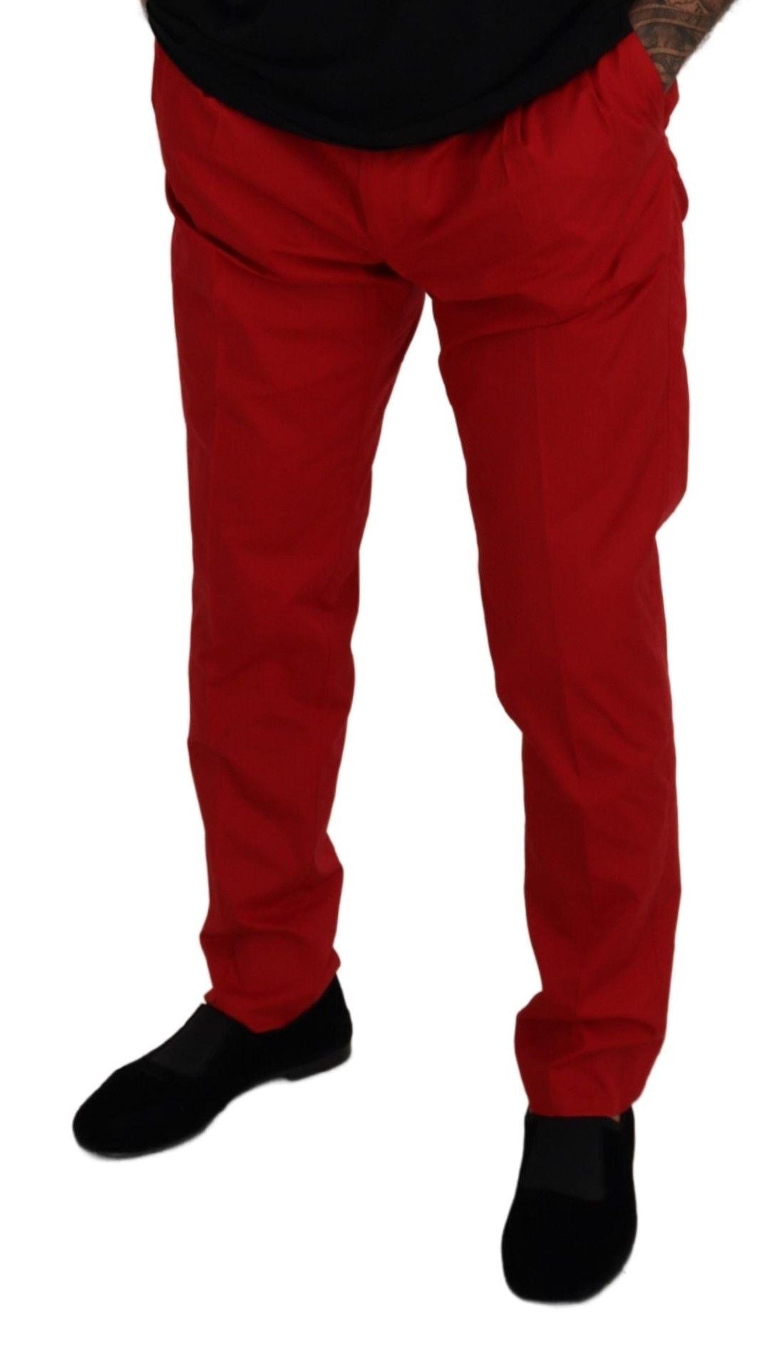 Dolce & Gabbana Rot Baumwolle Slim Fit Hose Chinos Hose