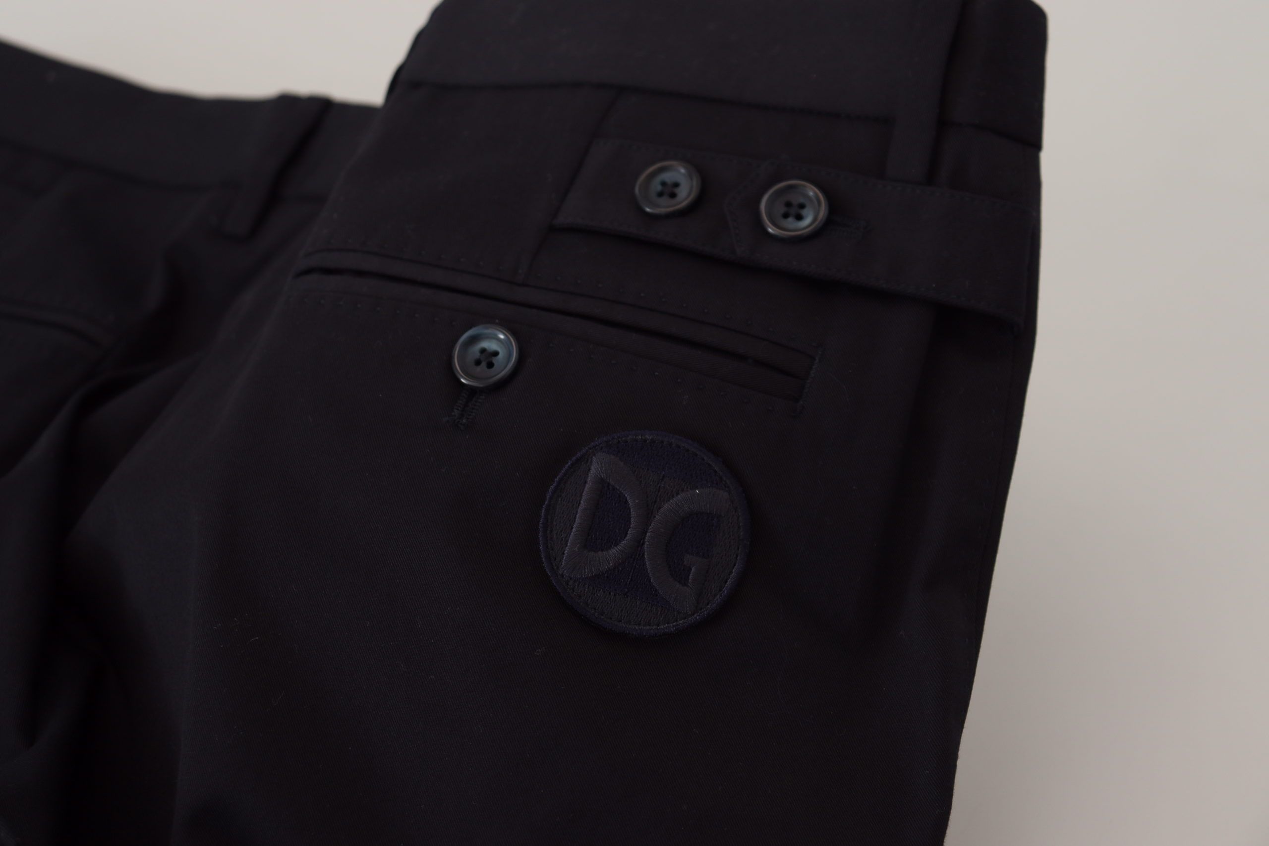 Dolce & Gabbana Blaue schmale Stretch-Baumwollhosen Chinos Hosen