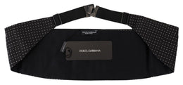 Dolce & Gabbana Schwarzer gepunkteter breiter Taillengürtel für Männer Cummerband