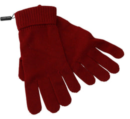 Dolce & Gabbana Rote 100% Kaschmir Strickhandschuhe Mitten Herrenhandschuhe