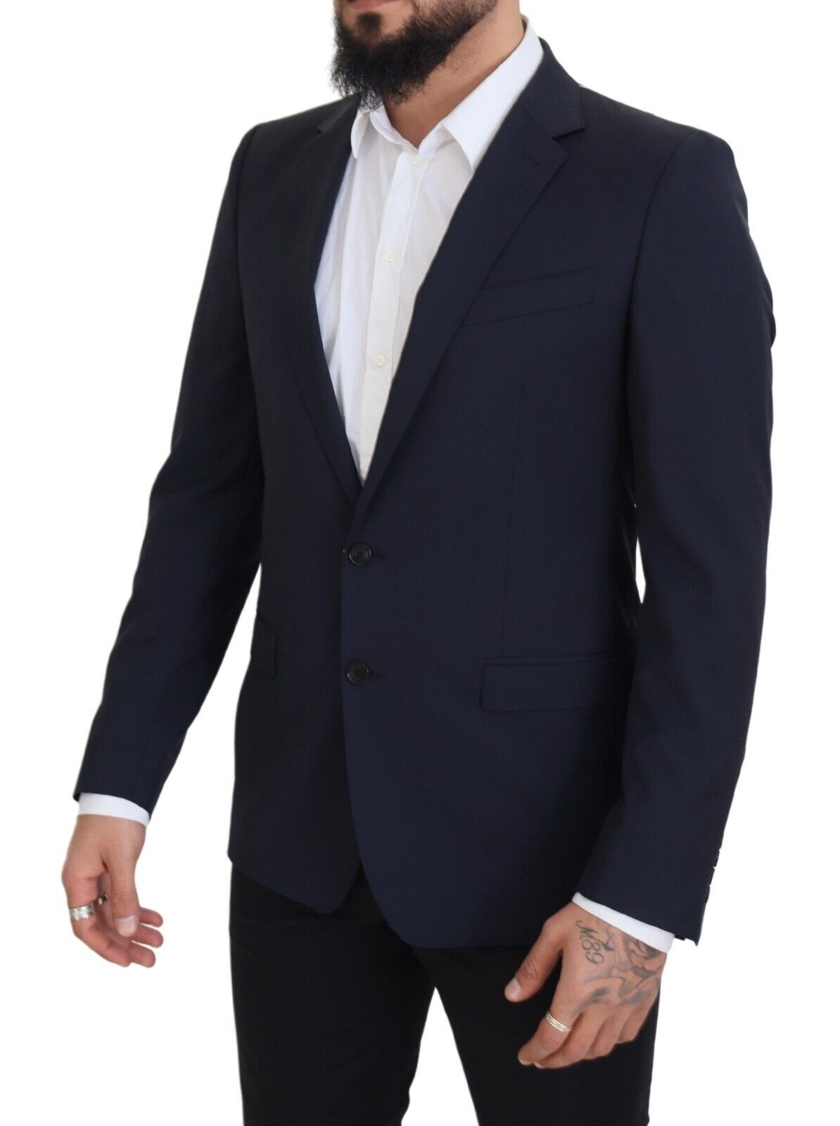 Dolce & Gabbana Dunkelblauer einreihiger MARTINI Blazer aus Wolle