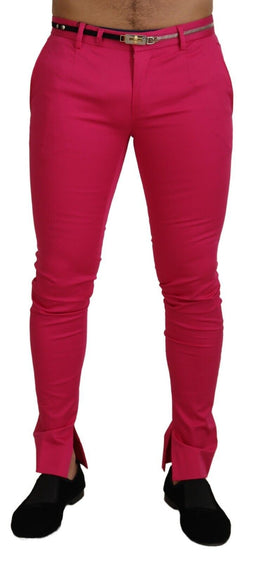 Dolce & Gabbana Rosa Reißverschluss Schnalle Taille Hose Hose