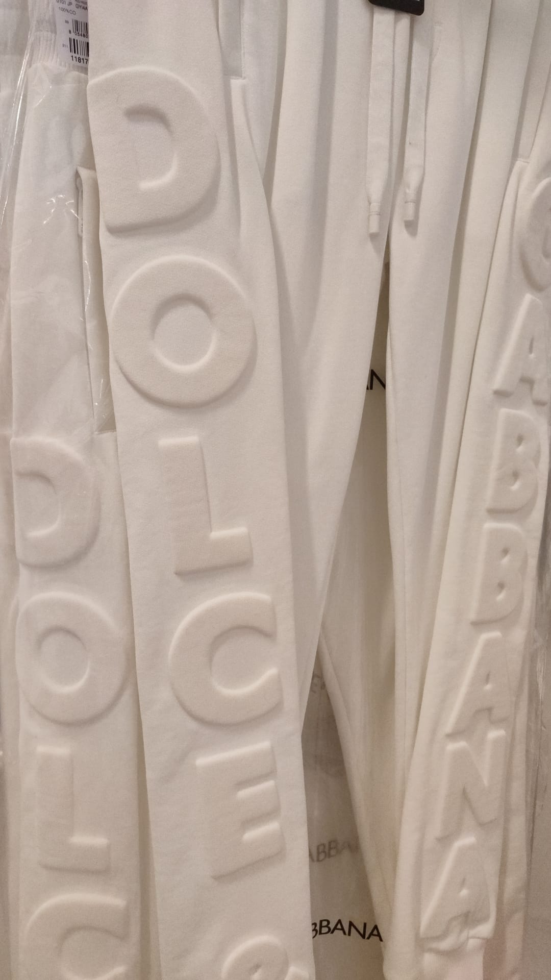 Dolce & Gabbana Weiße Sport Logo Baumwoll-Sweatpants Hosen Hosen