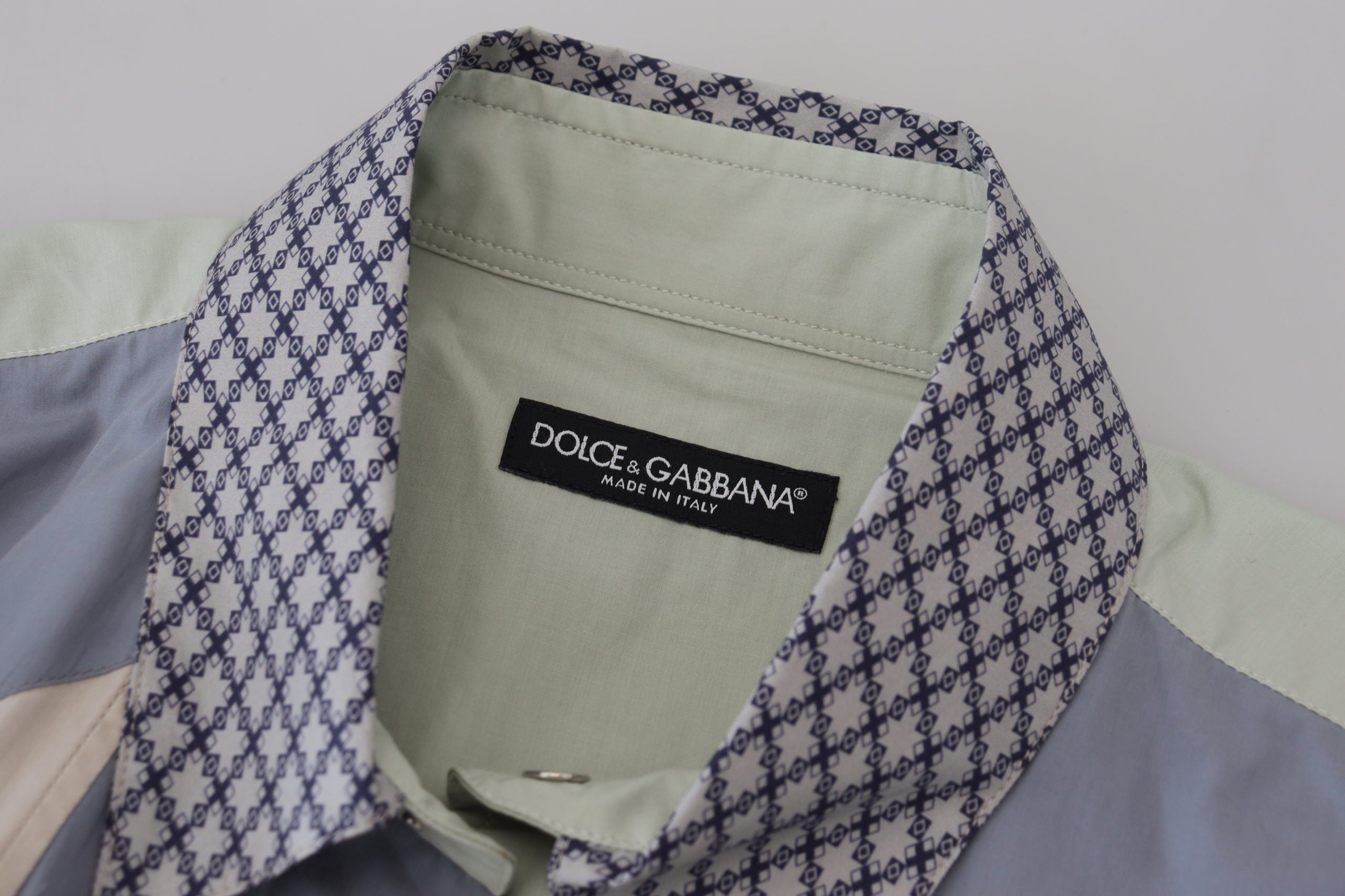 Dolce & Gabbana Schlankes Hemd aus mehrfarbigem Baumwoll-Patchwork