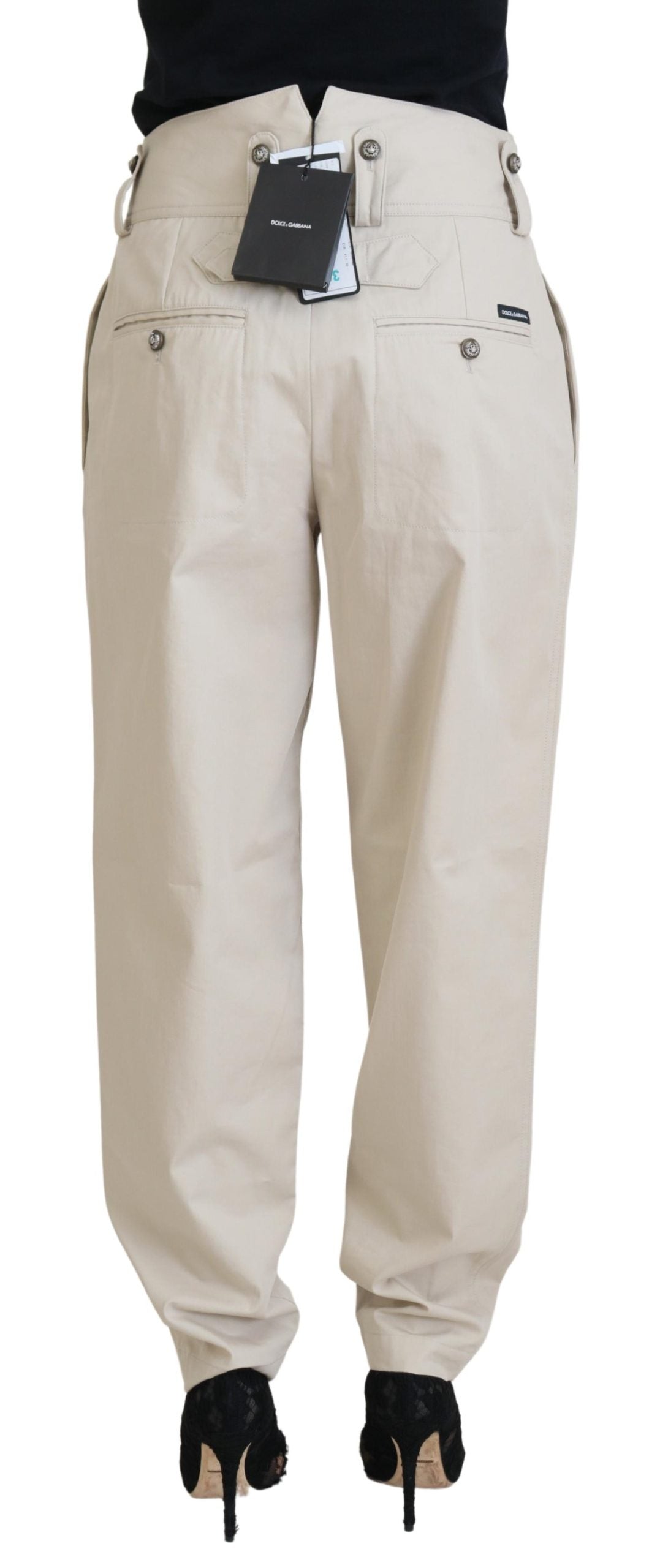 Dolce & Gabbana Beige Baumwolle Damen Cargo Hose