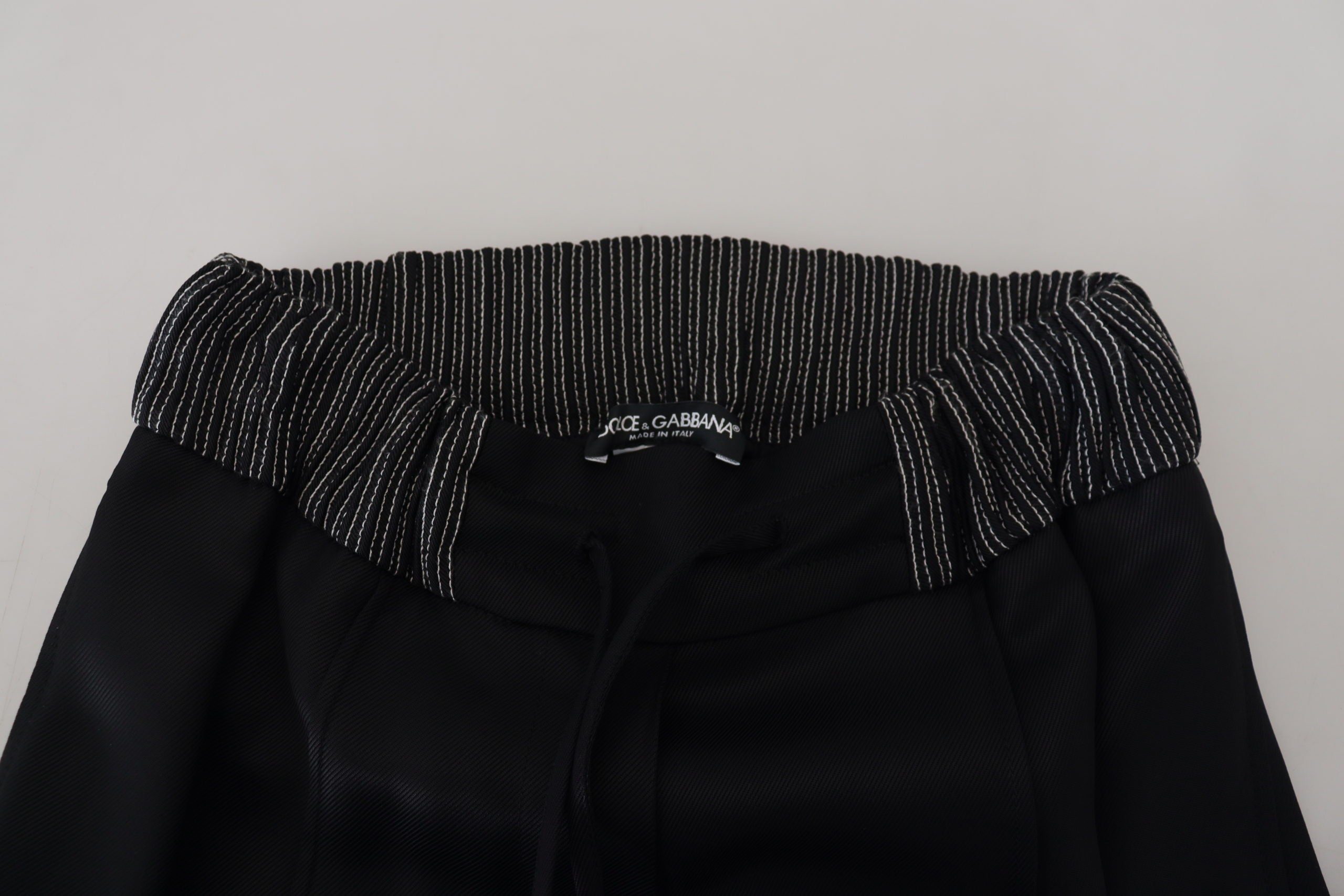 Dolce & Gabbana Schwarze Straight Fit Baumwollhosen