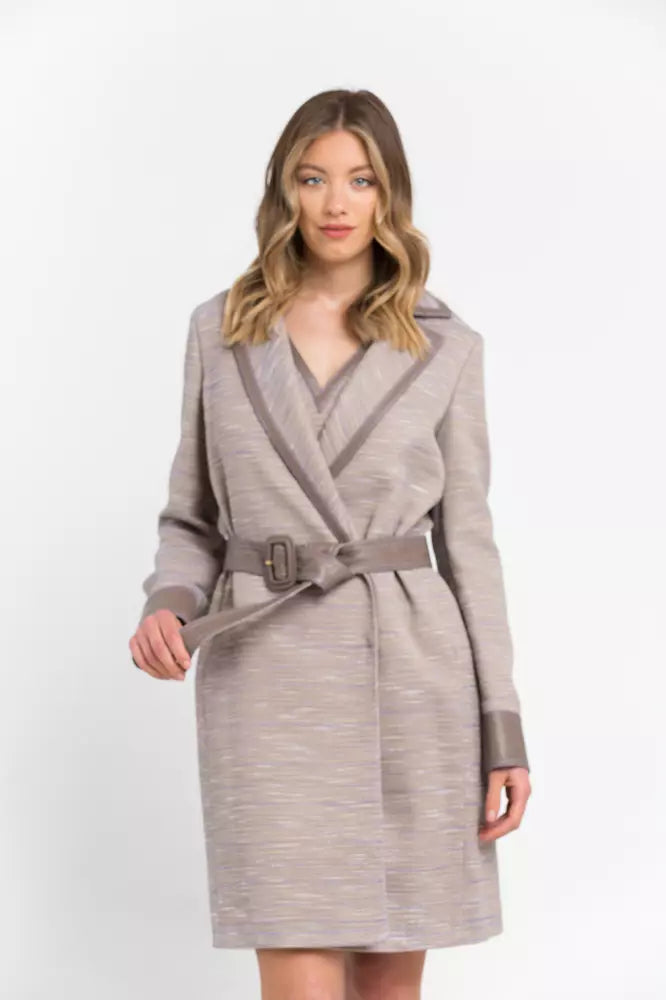 Trussardi Beiger Damenmantel aus Baumwollmischung