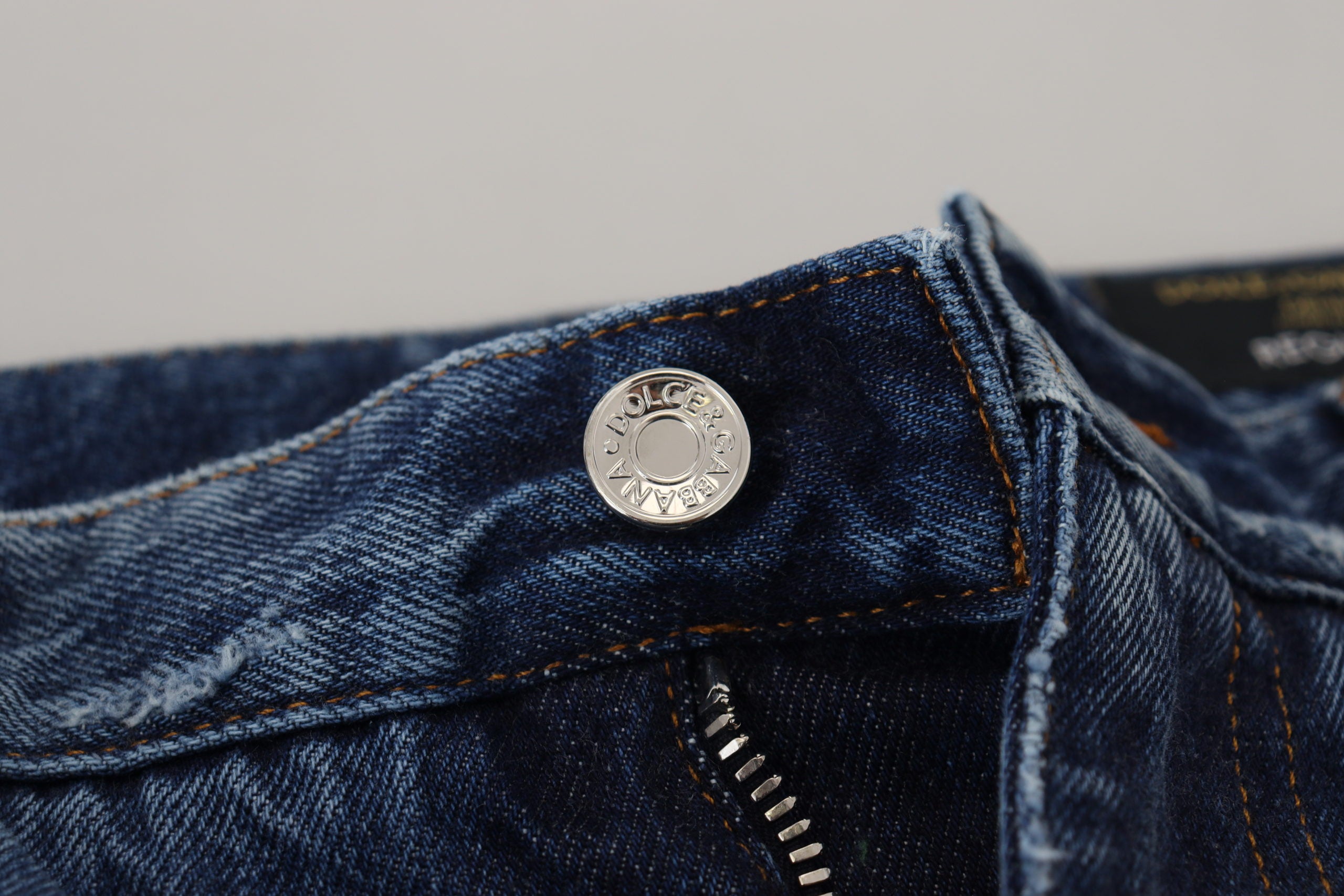 Dolce & Gabbana Blaue Baumwolle zerfleddert Männer Denim Jeans