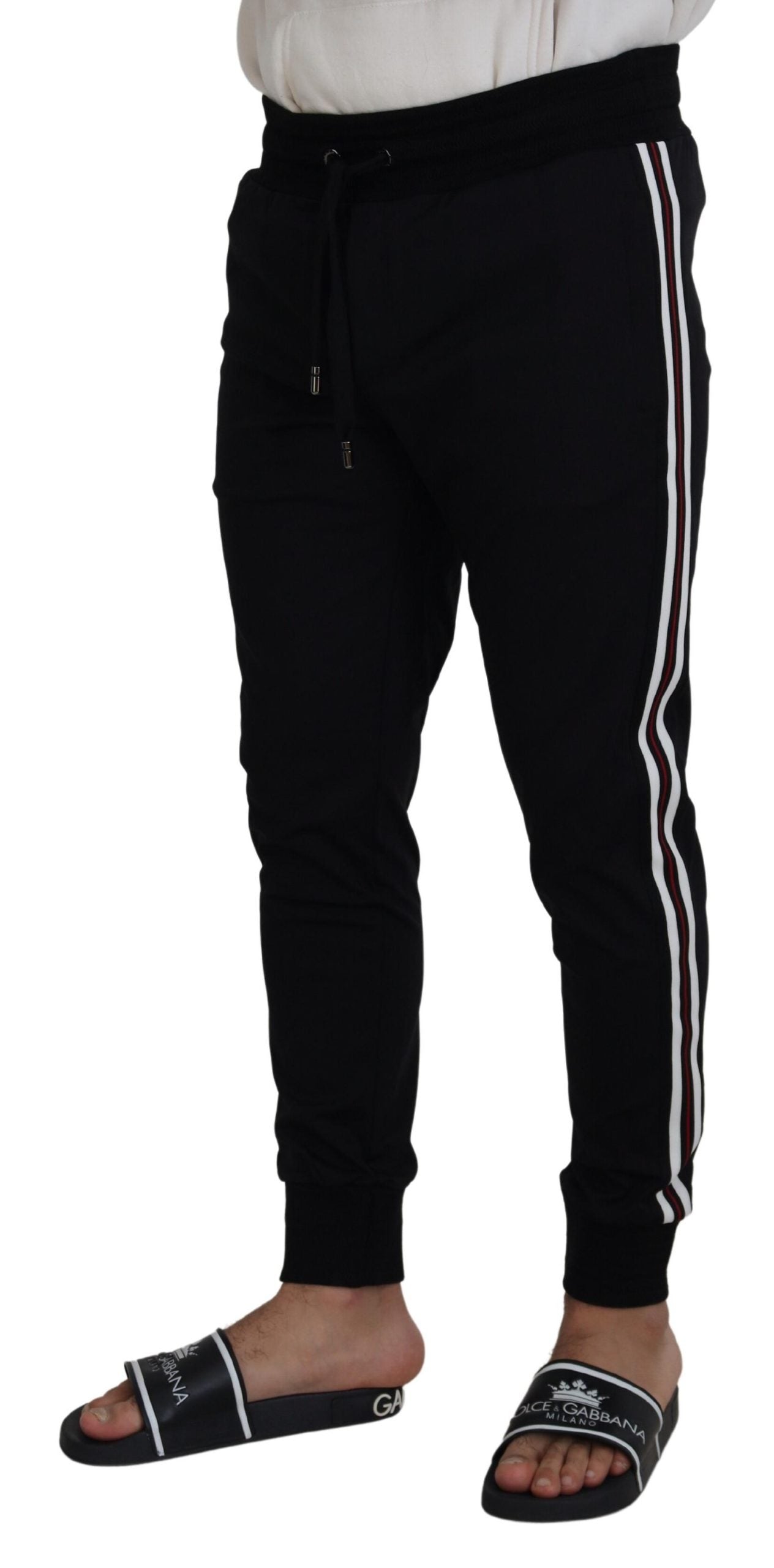 Dolce & Gabbana Schwarze DG Print Herren-Jogger-Hose