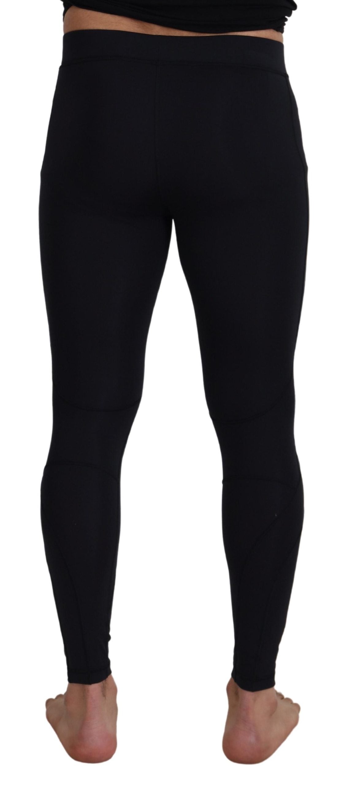 Dolce & Gabbana Schwarze Nylon Slim Fit Stretch-Hose