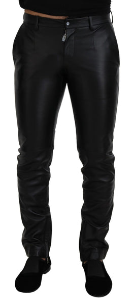 Dolce & Gabbana Schwarze glänzende Stretch-Skinny-Hose