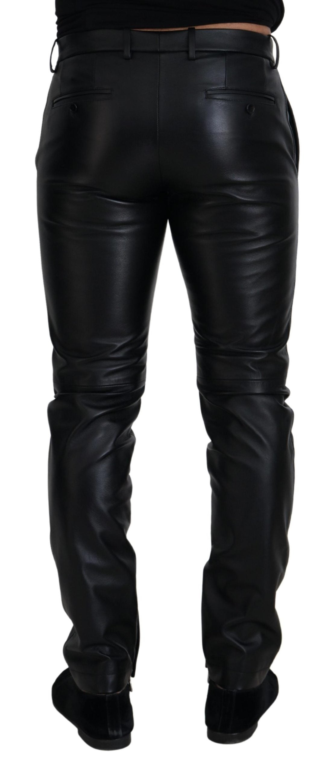 Dolce & Gabbana Schwarze glänzende Stretch-Skinny-Hose