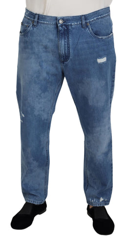 Dolce & Gabbana Blau gewaschene Baumwolle Casual Denim Jeans