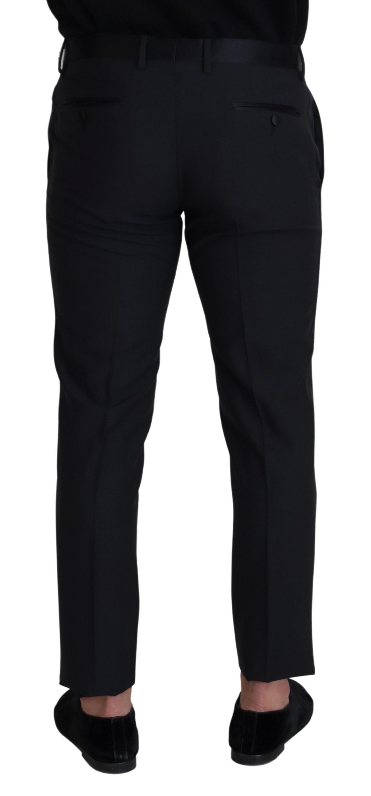 Dolce & Gabbana Schwarze Wolle Herren Formal Hosen