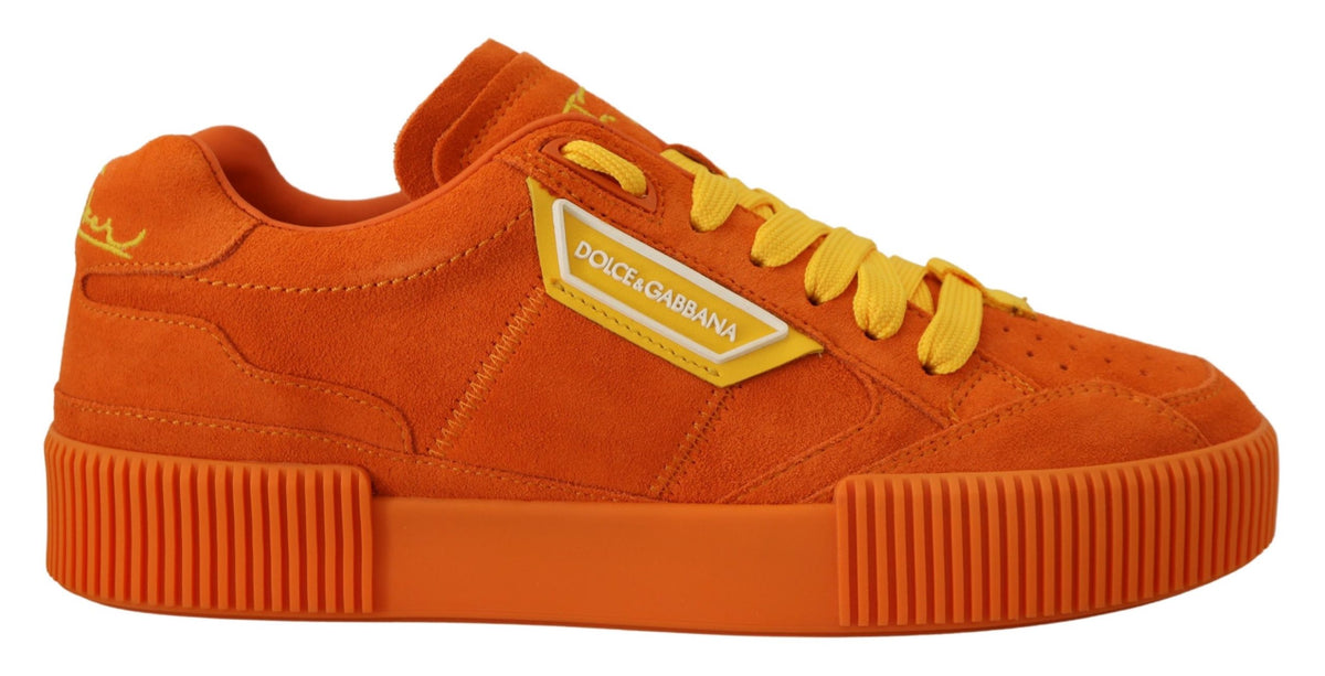 Dolce & Gabbana Orange Leder P.j. Tucker Turnschuhe Schuhe