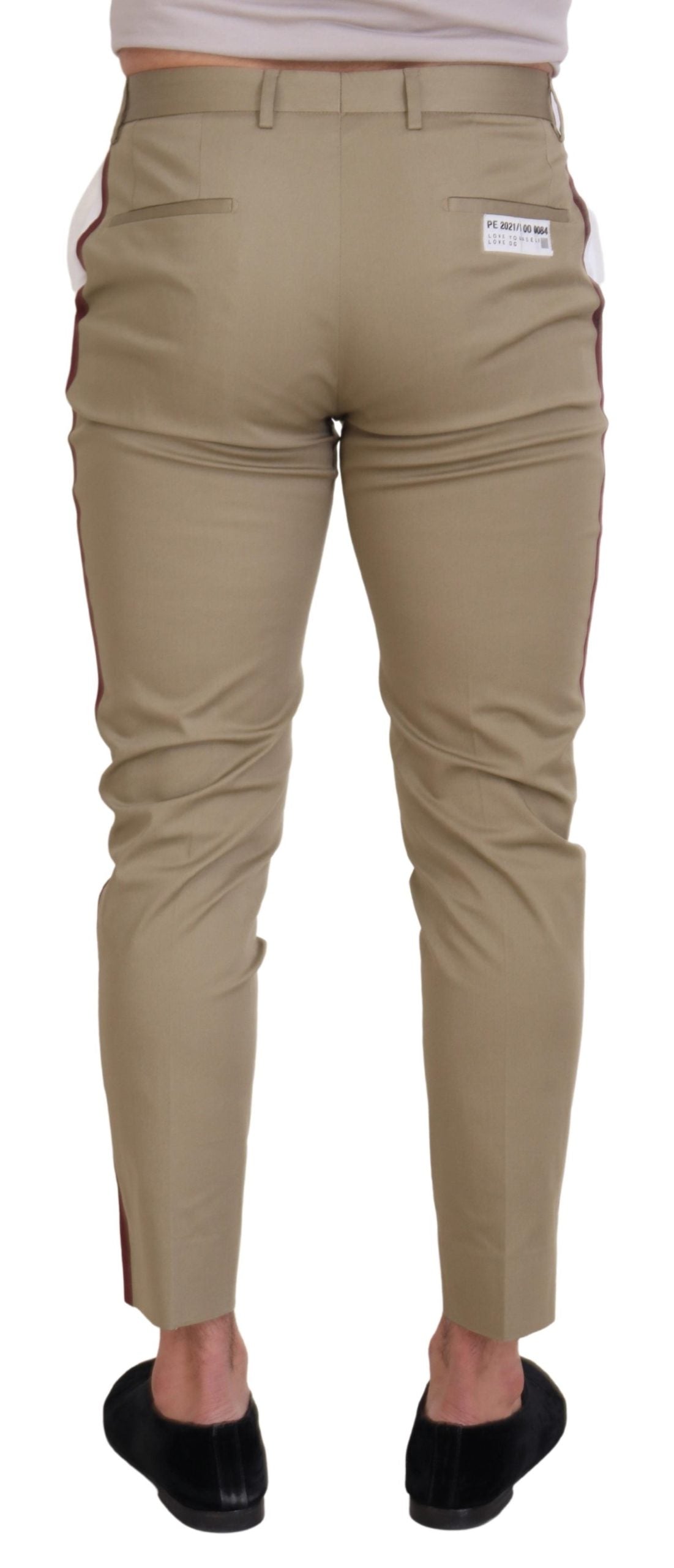 Dolce & Gabbana Weiß-Braun Slim Fit Chino-Hose
