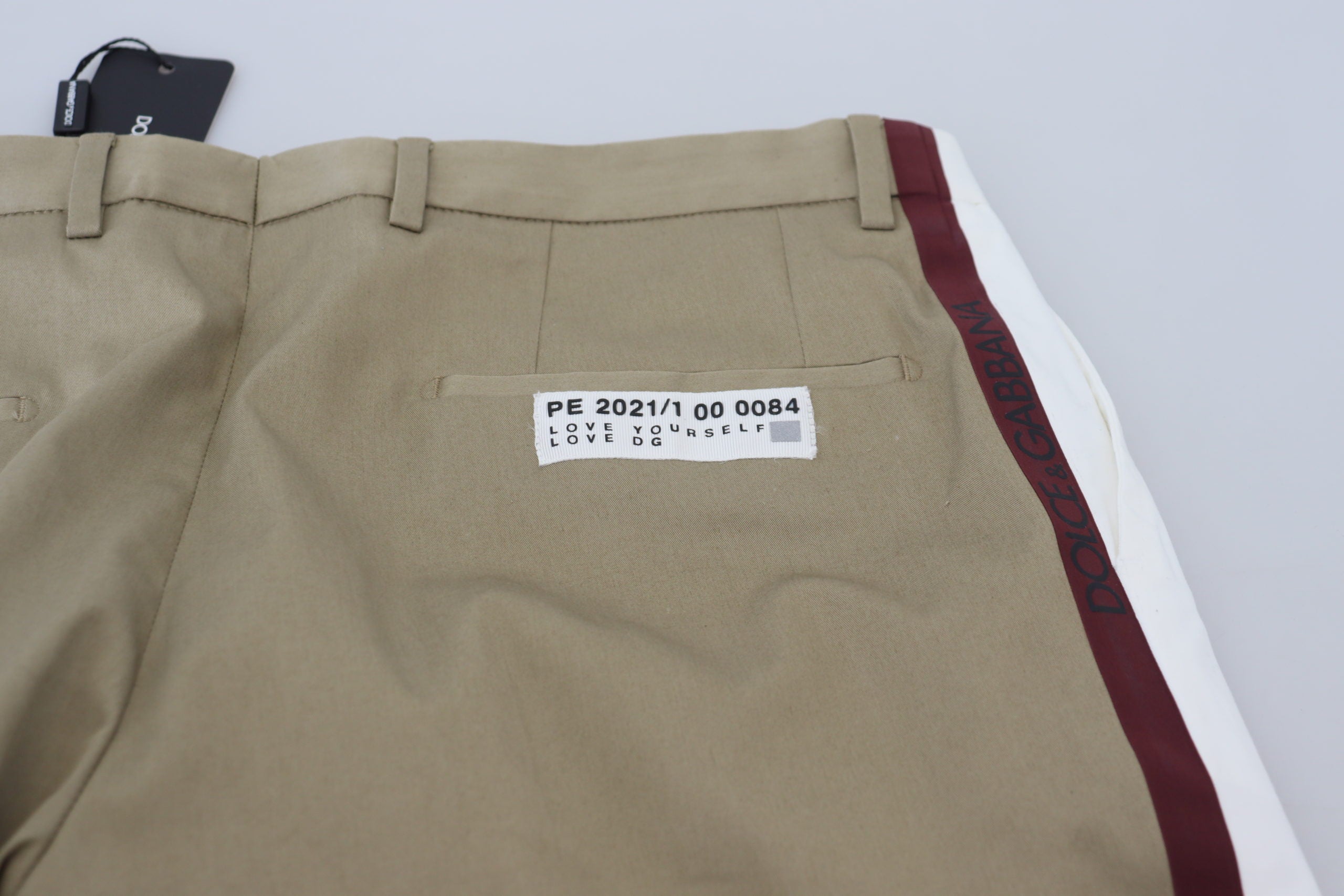 Dolce & Gabbana Weiß-Braun Slim Fit Chino-Hose