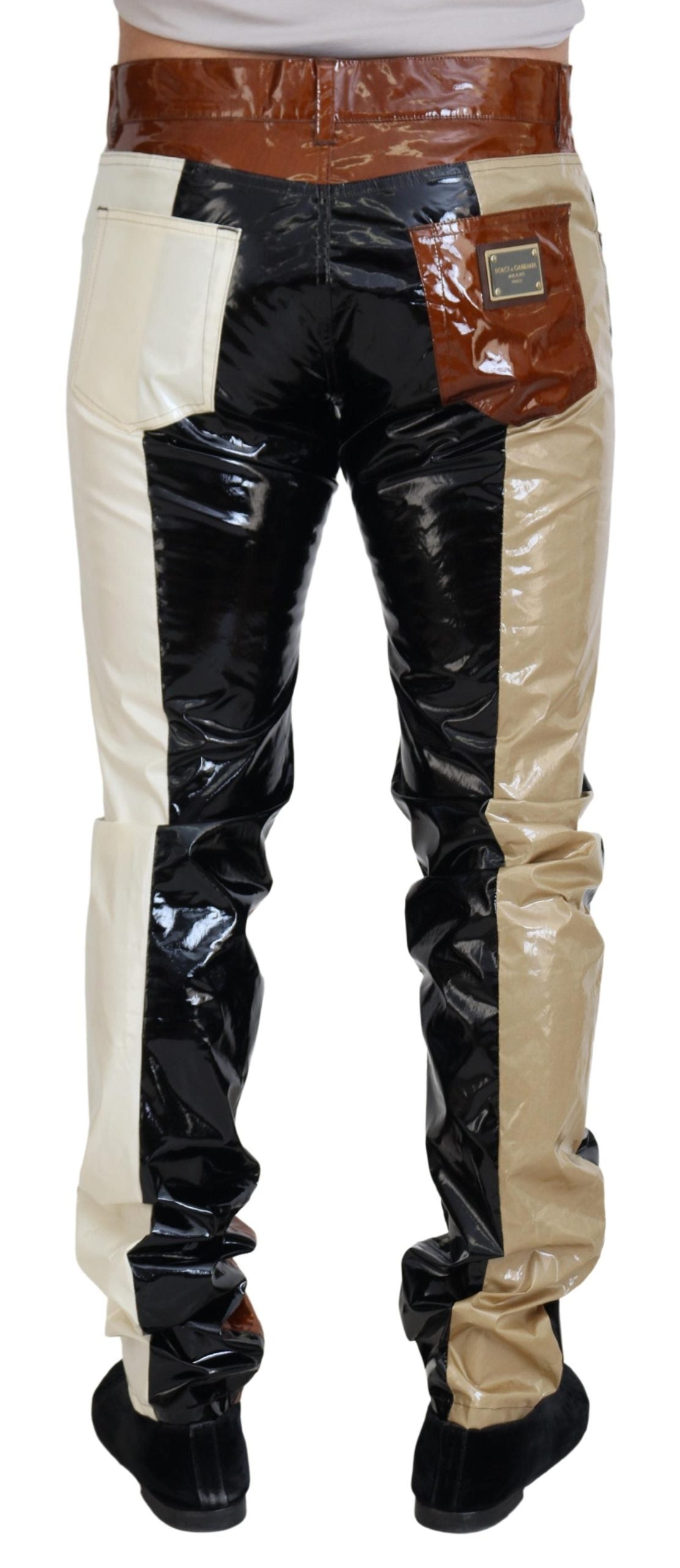 Dolce & Gabbana Multicolor Glänzende Slim Fit Herren Denim Jeans