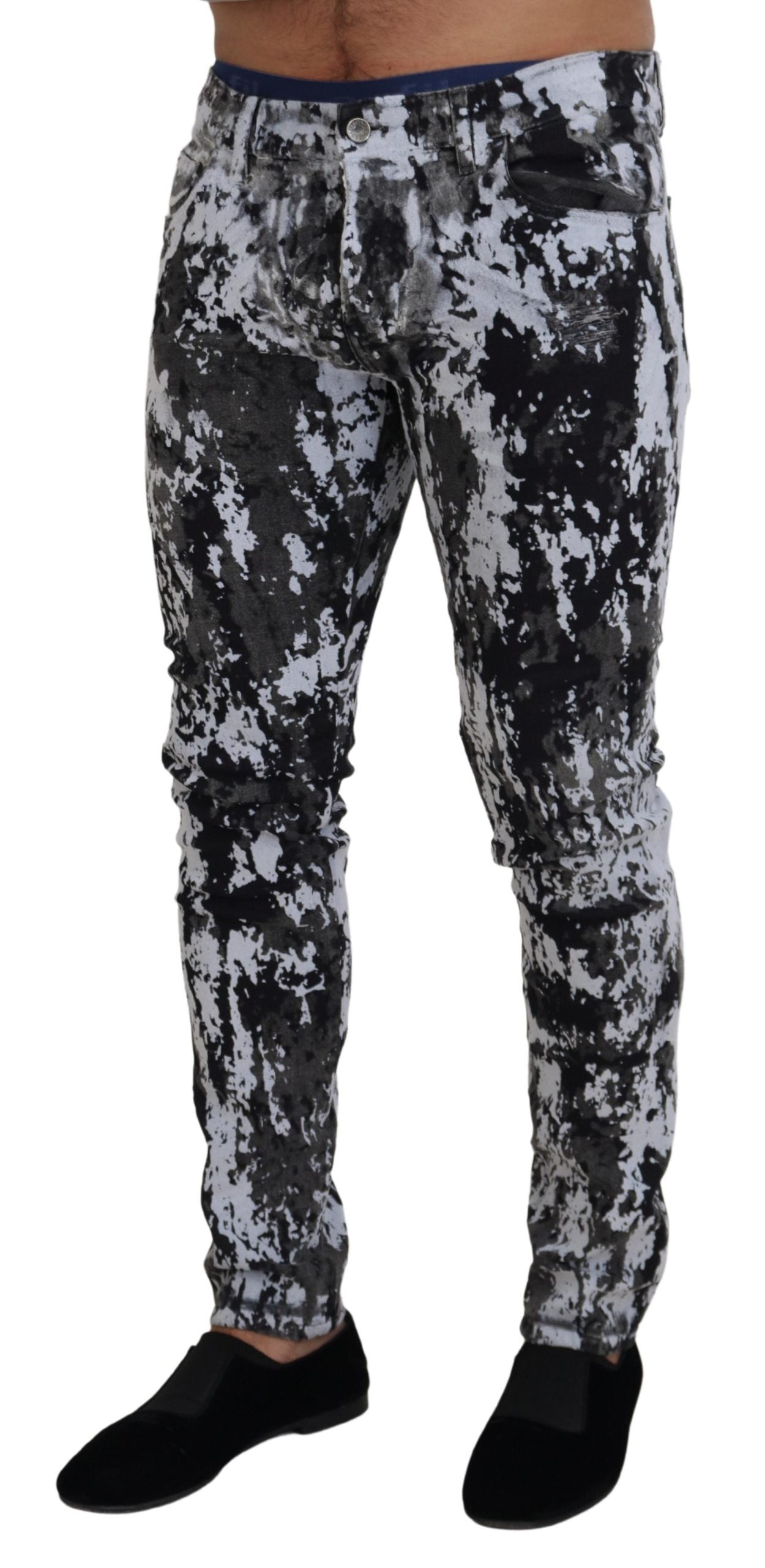 Dolce & Gabbana Multicolor Baumwolle Tie Dye Skinny Denim Jeans