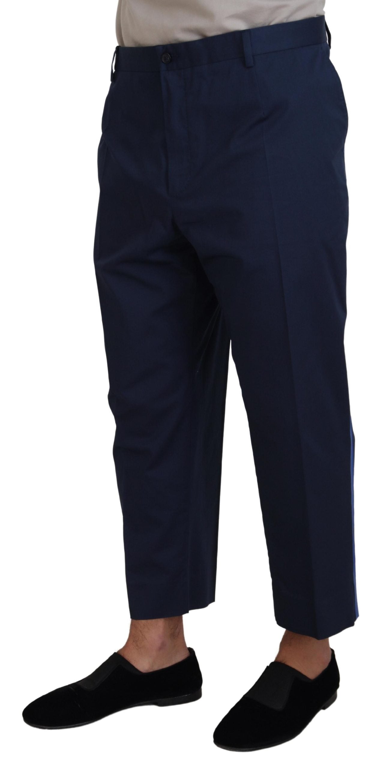 Dolce & Gabbana Blau Baumwolle Männer Cropped Pants