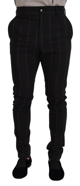 Dolce & Gabbana Schwarz Wolle Chino Formal Männer Hosen