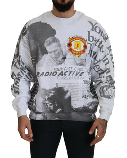 MSGM Weißer Baumwoll-Crewneck-Pullover Pullover