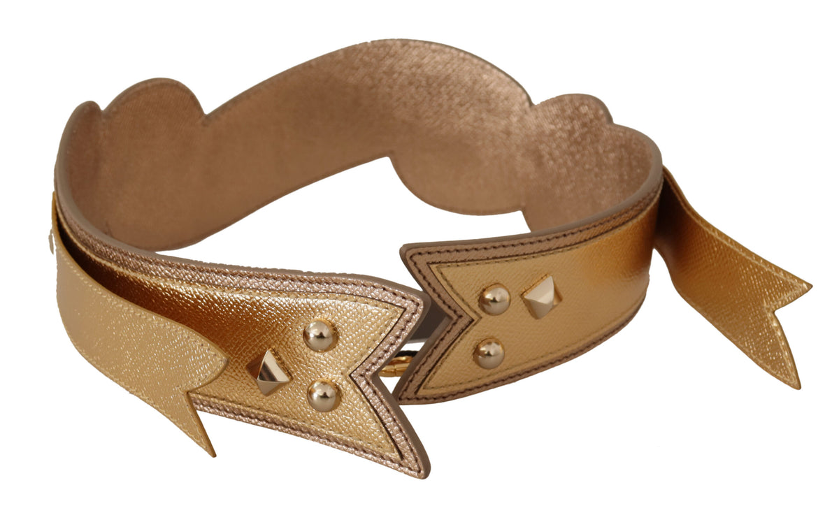 Dolce & Gabbana Gold Leder LOVE Patch Tasche Schulterriemen