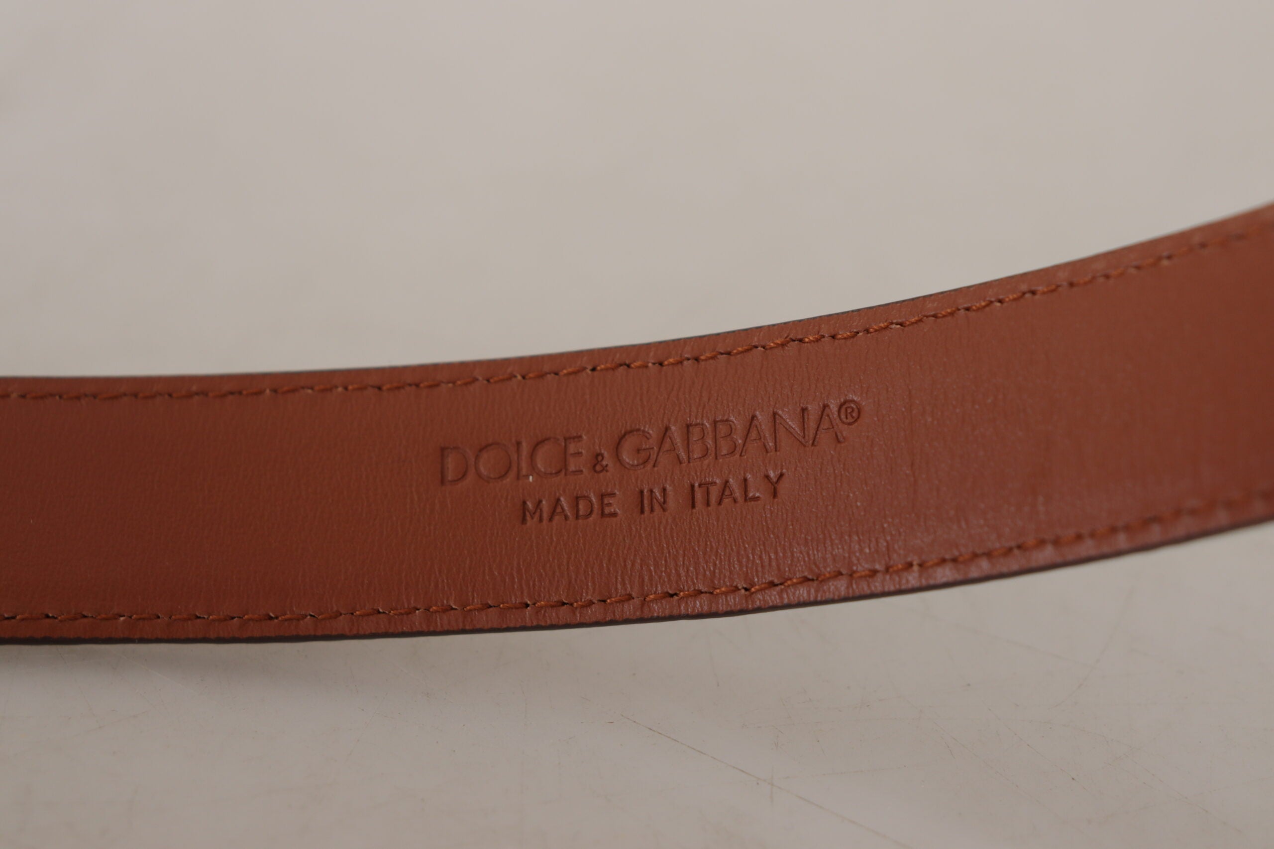 Dolce & Gabbana Brauner Gürtel mit Leopardenprägung und Lederschnalle