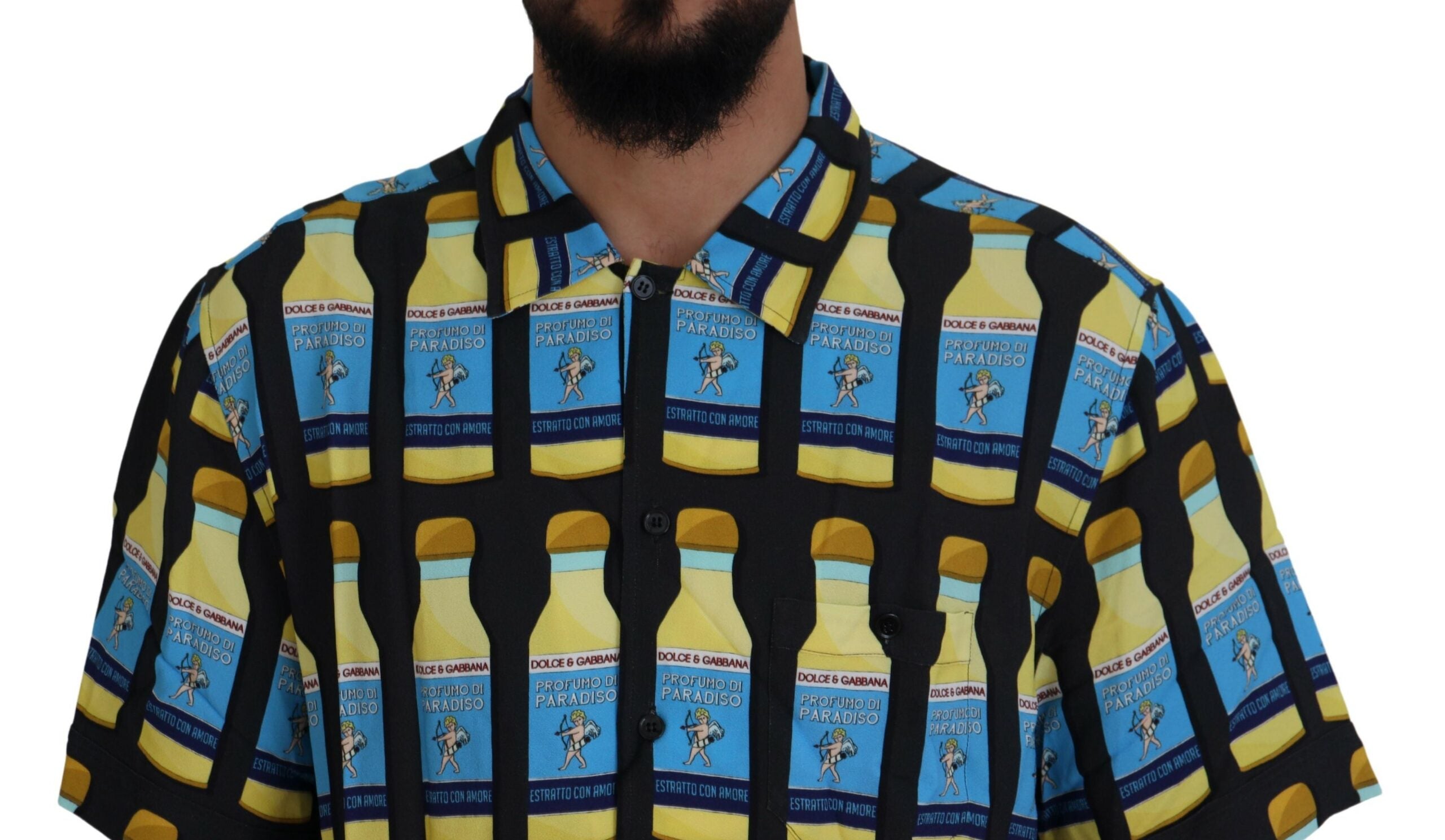 Dolce & Gabbana Multicolor bedrucktes Viskose Freizeithemd
