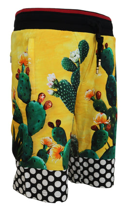 Dolce & Gabbana Multicolor Kaktus Druck Baumwolle Sweat Shorts