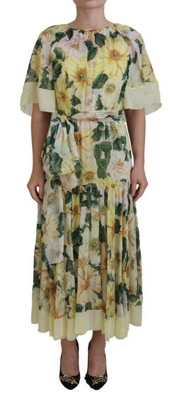 Dolce & Gabbana Langes Maxikleid mit Blumendruck aus Seide in mehreren Farben